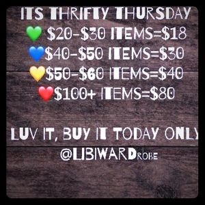 THRIFTY THURSDAY SALE 💛💚💙❤️!!!!